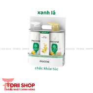 Bộ dầu gội xả Pantene PRO-V màu xanh lá cây hàng Nhật nội địa | Bộ gội xả chăm sóc phục hồi tóc Pan