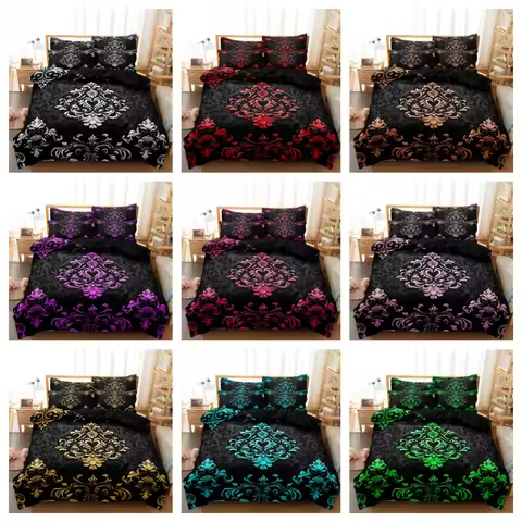 3pcs Duvet Cover Set (1 Duvet Cover + 2 Pillowcases), Home Dormitory HD Print Black And White Textur