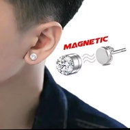 Fake Diamond Piercing Earrings Men's Diamond Magnetic Earrings Anti-RustWanita