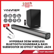 HYPERBAR 303 M WIRELESS BLUETOOTH SOUNDBAR & BASS SUBWOOFER 3D EFFECT WITH MIC JACK