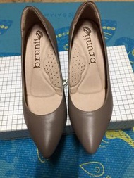 brunii 手工製作尖頭氣墊無聲6cm跟鞋#大地色