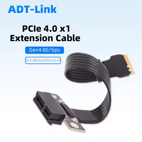 ADT-Link 3-100cm M.2 Key A.E WiFi NGFF Riser To PCIe 1X 4X 8X 16X Card Extension Adapter Key A E for