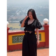 A27- square neck peplum shirt