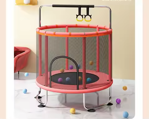Trampoline Children Indoor Home Baby Bouncer With Net Guard Bouncer Outdoor Bouncer With Single bar