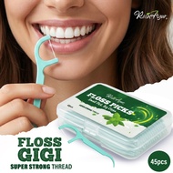 RainAyur FLOSS GIGI [45 pcs] Dental Floss Picks - Pembersih Celah Gigi