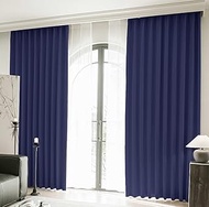 Seafield 1st Grade Blackout Curtains, Set of 2, Width 39.4 x Length 72.8 inches (100 x 185 cm), Navy