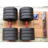 50KG Set Dumbbell Dumbell Adjustable Free Barbell Converter