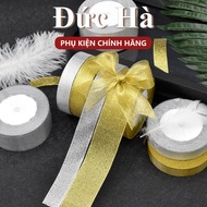 COMBO of 5 rolls of beautiful 2cm, 3cm, 4cm glitter chiffon ribbon (22m roll) used to wrap gifts and