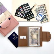 Leather travel Wallet, Passport banknote holder passbook, world exchange rate table