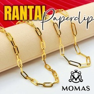 Rantai Leher Paperclip Sauh  Emas 916 Tulen Rantai Tangan Sauh Clip Emas 916 Rantai Tangan Emas 916 