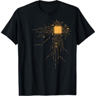 Men's cotton T-shirt Cool Computer Geek For Men Women Youth with CPU Print Gamer T-Shirt High qualit