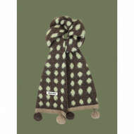 Fashion Polka Dot Fuzzy Ball Scarf