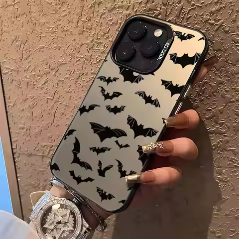 Full Screen Black Bat Phone Case for OPPO Reno 6 6Pro 7 7Pro 7Z 8T 10 11 11F 12 12F Pro Plus 5G Matt