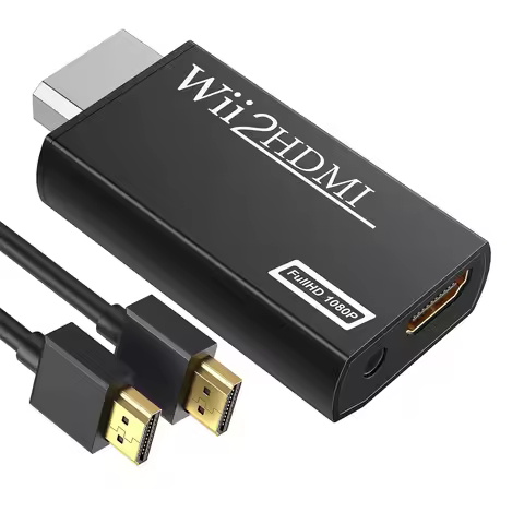 Wii to HDMI Converter Full HD 1080P Wii to HDMI Adapter With 3.5mm Audio Supports All Wii Display Mo