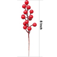 1/5/10/20pcs 19cm Christmas Red Berries Set for Christmas Tree Decoration Artificial Christmas Red B