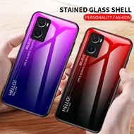 Casing For OPPO A96 A 96 OPPOA96 CPH2333 Case Gradient Tempered Glass Case Back Cover