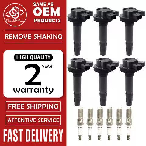 6Pcs Ignition Coil+Spark Plug For FORD EDGE EXPLORER FUSION TRANSIT-350 F150 FLEX/MAZDA CX-9 6/LINCO