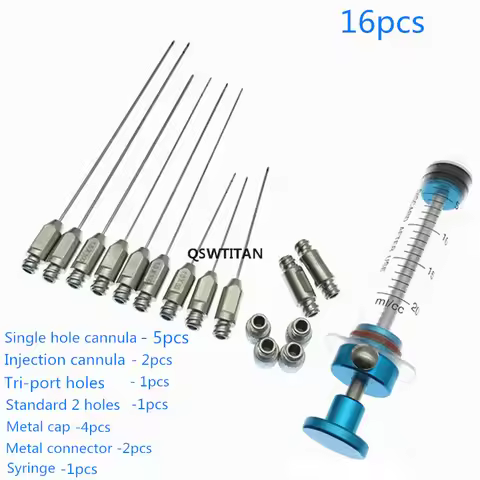 Fat Inflitration Cannula Fat Transfer Cannula Aspiration Cannula Metal Cap Syringe Cosmetology Micro