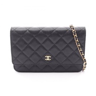 【二手】香奈兒 (Chanel) CHANEL 單肩包 Matelasse AP0250 黑色魚子醬紋小牛皮（粒面小牛皮）Matelasse 鏈條錢包 女士二手 A