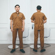 [MIFA TAILOR] Dark Khaki Regional Government Civil Servant Uniform for Men, Civil Servant Uniform, A