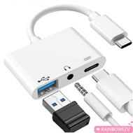 RAINBOWEZV Type-C to 3.5m Headphone 3 in 1 Tablet Data Transmission