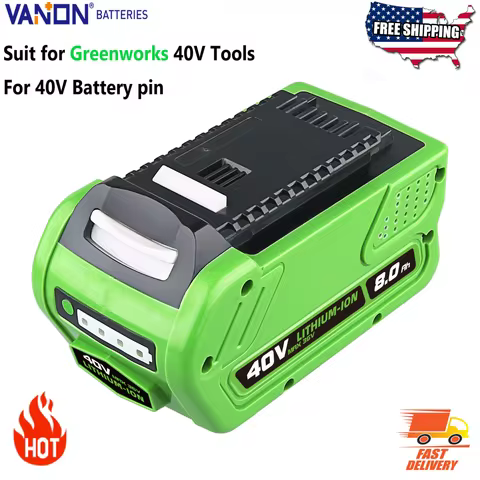 VANON 8.0Ah 40V Battery Replace Greenworks Battery G-MAX for 29472 29462 29252 20202 22262 Cordless 