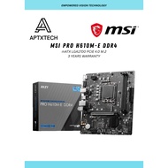 [ MSI MOTHERBOARD PRO H610M-E ] DDR4 DDR4 Intel H610 Chipset Motherboard