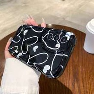 1pc Minimalist Solid Color Multi-Heart Pattern Cream Texture Soft Shell Anti-Drop Cream Case Asymmet