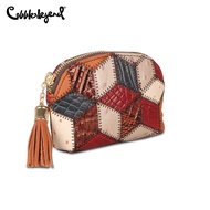 Cobbler Legend Woman's Clutche Bohemian Style Cowhide Patchwork Small Wallet