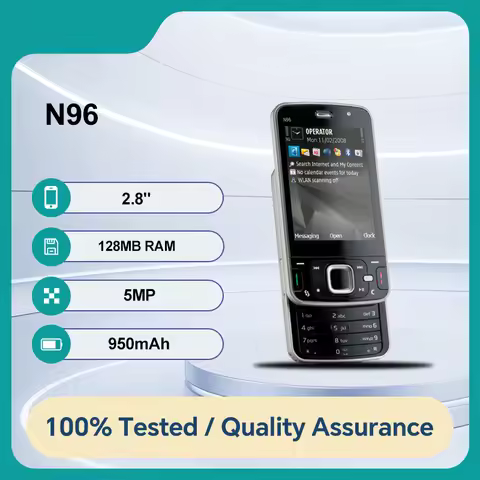 Original Unlocked N96 5MP Camera Bluetooth 2G/3G 2.8 inches Mobile Phone 950mAh Good Condition