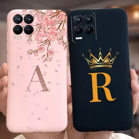 Cute Crown Letters Cover For Realme 8 Case Cover For Realme 8 Pro Soft Silicone Phone Case For Realm