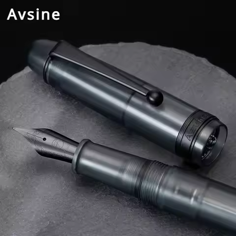 Asvine V126 Fountain Pen EF/F/M Nib Acrylic Matte Black Transparent Luxury Calligraphy Pen School Of