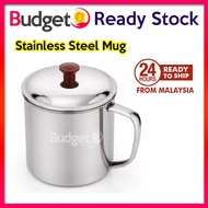 Ready Stock*Aluminium Cup Mug with lid Cawan aluminium Anti Karat 不锈钢水杯带盖 (E293) Free Shipping