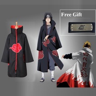 ready stock Anime Naruto Akatsuki cloak Pain Ninja Cosplay Costume Set