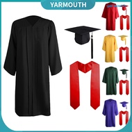 [YAR]3Pcs/Set Adult Graduation Gown Hat Set Unisex School Uniform Cosplay Bachelor Costume Set Acade
