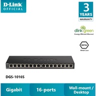 D-LINK 16 port gigabit desktop switch slim design metal case for office SOHO DGS-1016S