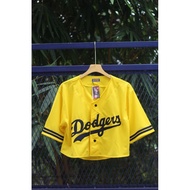 Dodgers Yellow Crop Top Baseball Jersey, Soft Drifyt Premium Material, Size ML XL, Custom Adult