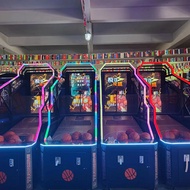 Indoor Electronic Deluxe Coin-Operated Basketball Game Machine for Adults and Children, Foldable Bas