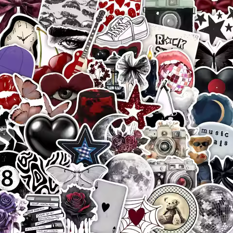 50Pcs Y2K Creative INS Style Stickers Waterproof PVC Decals for Luggage Phone DIY Decor AnimeWorlds 