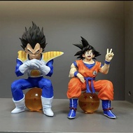 Dragon Ball Figure Son Goku Figure Vegeta Figure Sitting Position Gk Statue Model Doll 14cm Collection Action Figurine Toys