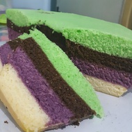 Bolu kukus pelangi | rainbow cake | bolu pelangi uk.20 x 10