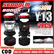 CAHAYA 2PCS LED Car Lights H4 Mini Projector Y17D Super Bright Hi Lo Near Far Cut Off Adjustable 600