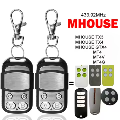 2PCS MHOUSE GTX4 Garage Door Remote Control For MHOUSE GTX4 TX3 TX4 GTX4C MT4 MT4V MT4G Transmitter 