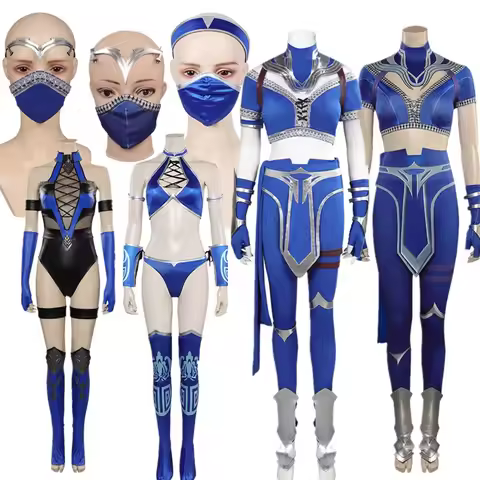 Mortal Cosplay Kombat Fantasy Kitana Costume Adult Women Bodysuit Jumpsuit Mask Gloves Outfits Hallo
