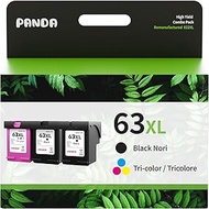 Panda Remanufactured 63xl Ink Cartridge for HP 63XL Black Ink Cartridges Black and Color on HP OfficeJet 3830 4650 5255 Envy 4520 4512 4513 Deskjet 1112 2130 Printer(2 Black &amp; 1 Color,Combo 3 packges)