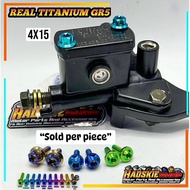 REAL TITANIUM GR5 FLUID BOLTS 4x15 CNC CUT HEAD/PLAIN HEAD (PER PIECE) GR5 GR5 SCREW