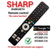 (NO VOICE) Sharp Google TV Remote control 4T-C50FJ1X , 4T-C55FJ1X , 4T-C65FJ1X , 4T-C75FJ1X