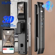 Tuya Smart 3D Face Door Lock Security Camera Real-time Intercom Monitor Fingerprint Password Biometr