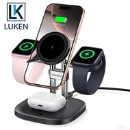 LUKEN  Dual Charger Stand for Apple Watch Series 10 9 8 7 M Wireless Charger for iPhone 16 15 14 13 