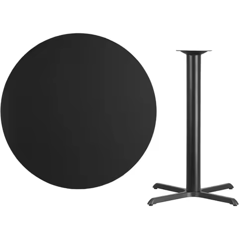 Stiles 42'' Round Mahogany Laminate Table Top with 33'' x 33'' Bar Height Table Base